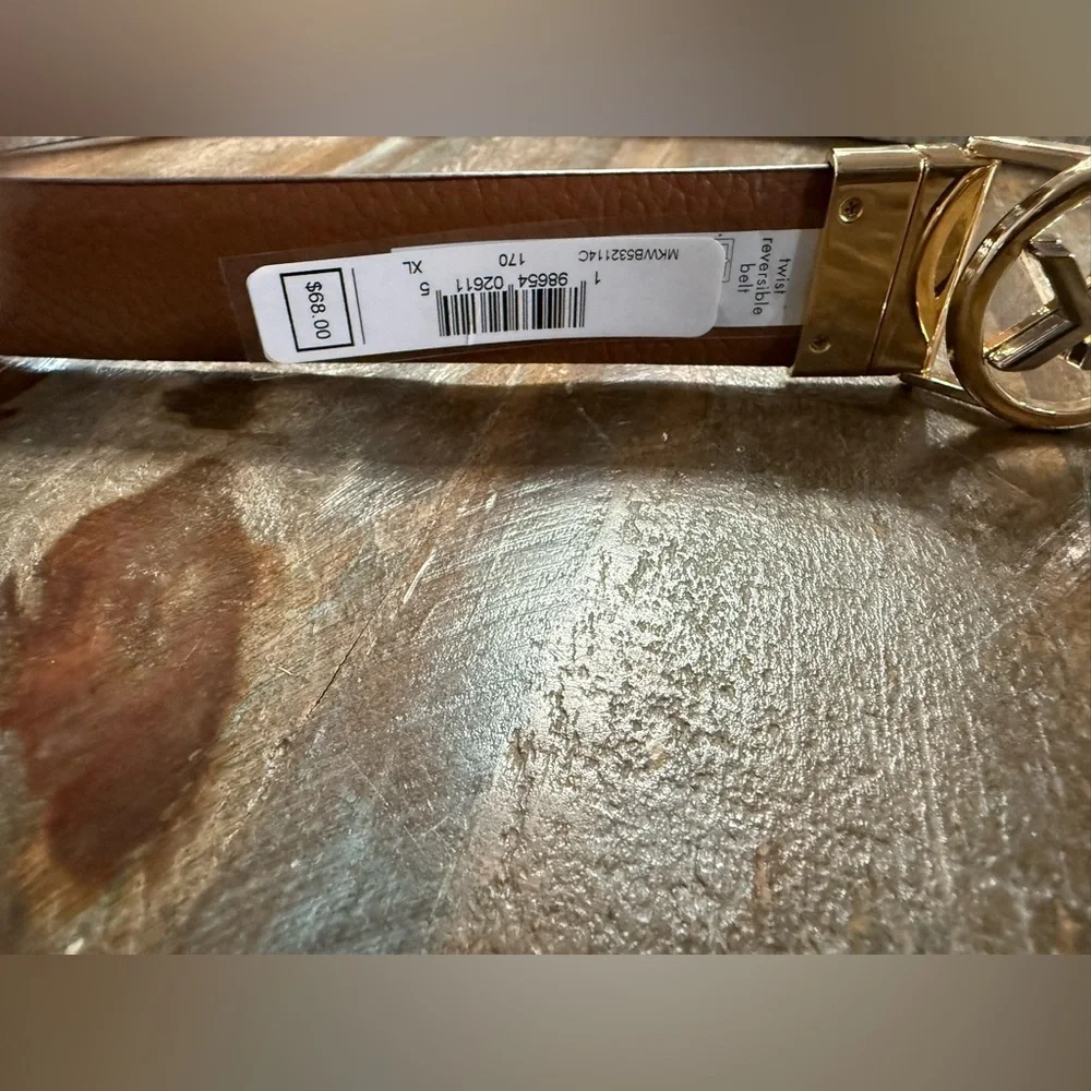 MICHAEL Michael‎ Kors Monogram Belt with Gold Buckle